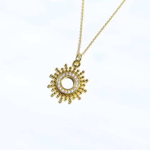 Pave Diamond Sun Burst Necklace