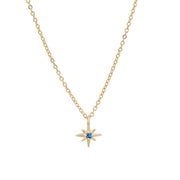"Celestial" 14K Gold Mini North Star Pendant with Sapphire
