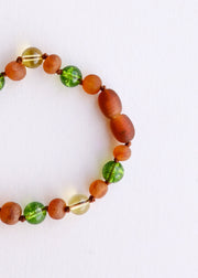 Raw Cognac Baltic Amber + Citrine + Peridot || Necklace
