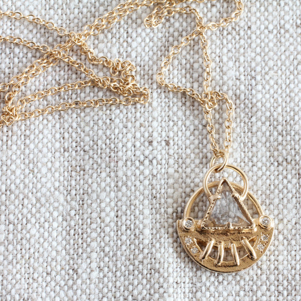 Celestial Triangle Necklace-Smokey. -N150YGSQ, N150RGSQ