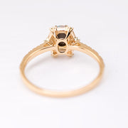 The One - Black Opal, Baguette Diamond, Tsavorite Engagement Ring 18K Yellow Gold