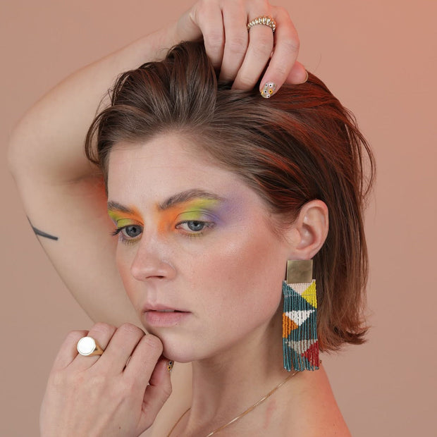 Kaleidoscope Beaded Earrings