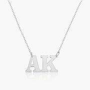 Double Initial Block Necklace