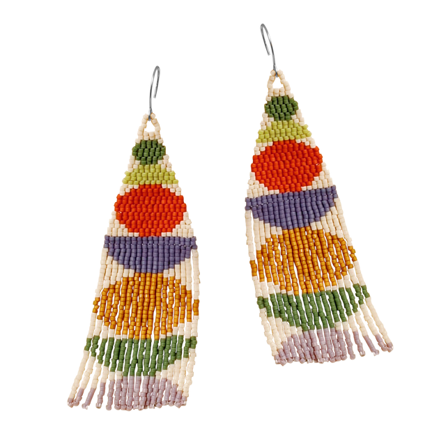 Stacked Shapes Beaded Earrings (3 colorways)