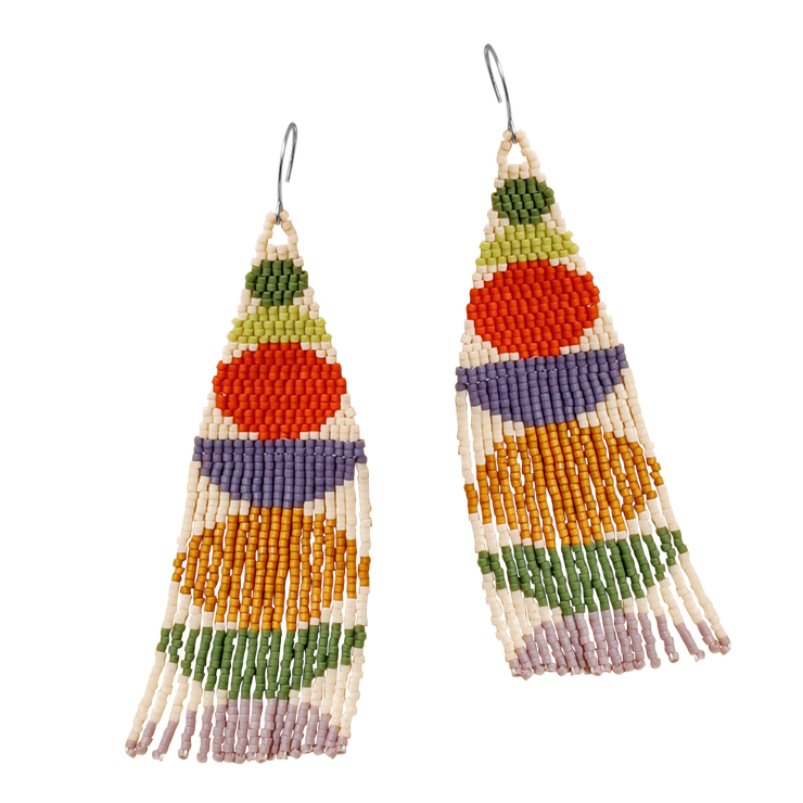 Stacked Shapes Beaded Earrings (3 colorways)