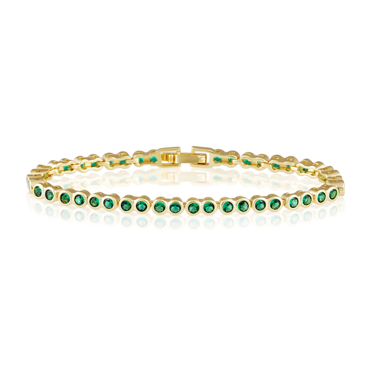 Bezel Tennis Bracelet- Emerald