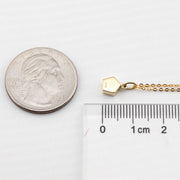 Minimalist Geometric Pentagon Doublet Opal Pendant Necklace 14k Yellow Gold