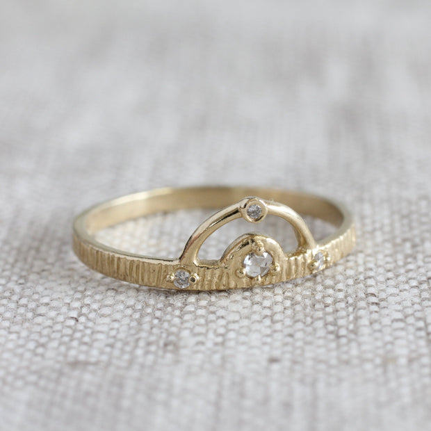 Moon and North Star Ring -R176YG, R176RG