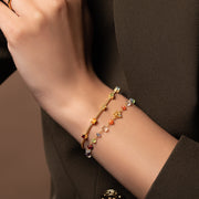 Careful Alignment - Gold Plated 7 Stones Chakra Bracelet