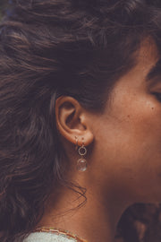 Crystal Quartz Rose Cut Earrings