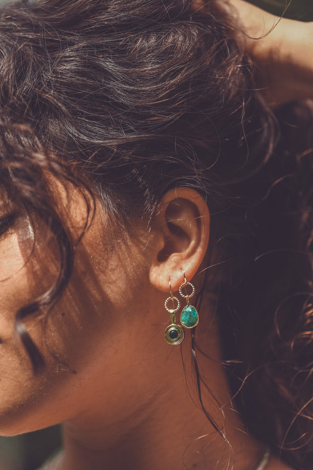 Emerald Rose Cut Earrings
