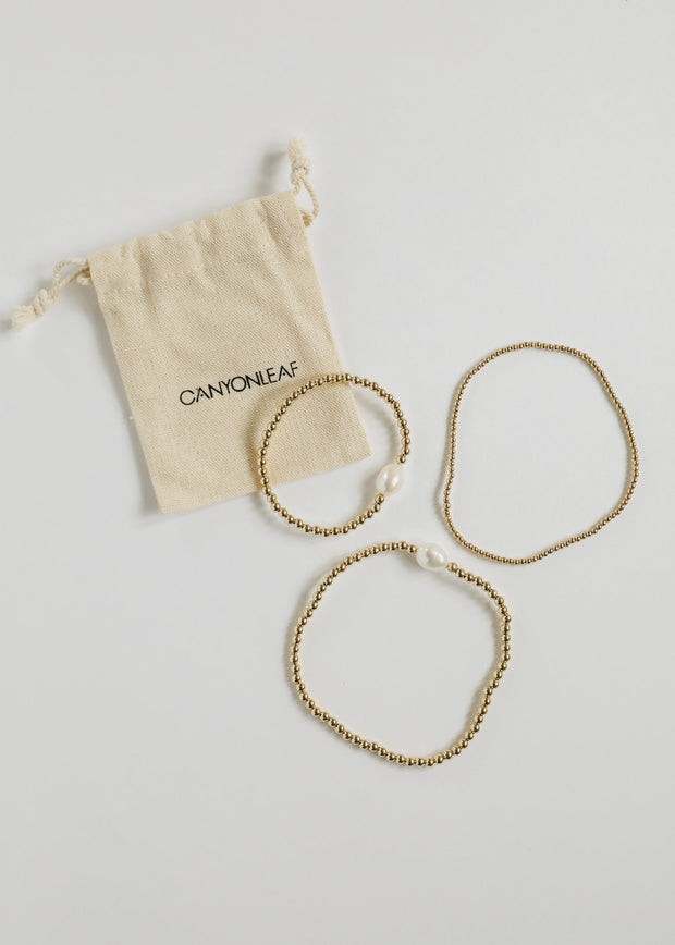 14K Gold Filled || Beaded Stretch Anklet
