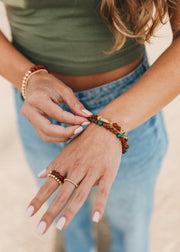 Baltic Sea Amber + Aventurine + Striped Agate || Anklet or Bracelet