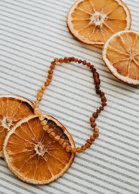 Raw Baltic Amber + Sunflower Necklace