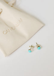 Sterling Silver + Kingman Turquoise Stud Earrings || Classic ||