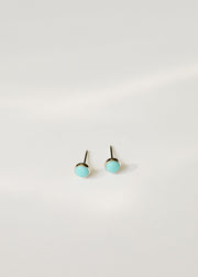 Sterling Silver + Kingman Turquoise Stud Earrings || Classic ||
