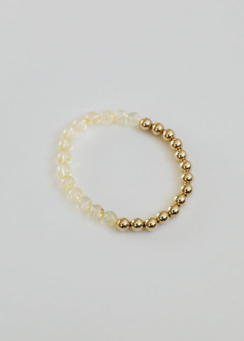 Citrine : Gold Sun +  Moon Bracelets