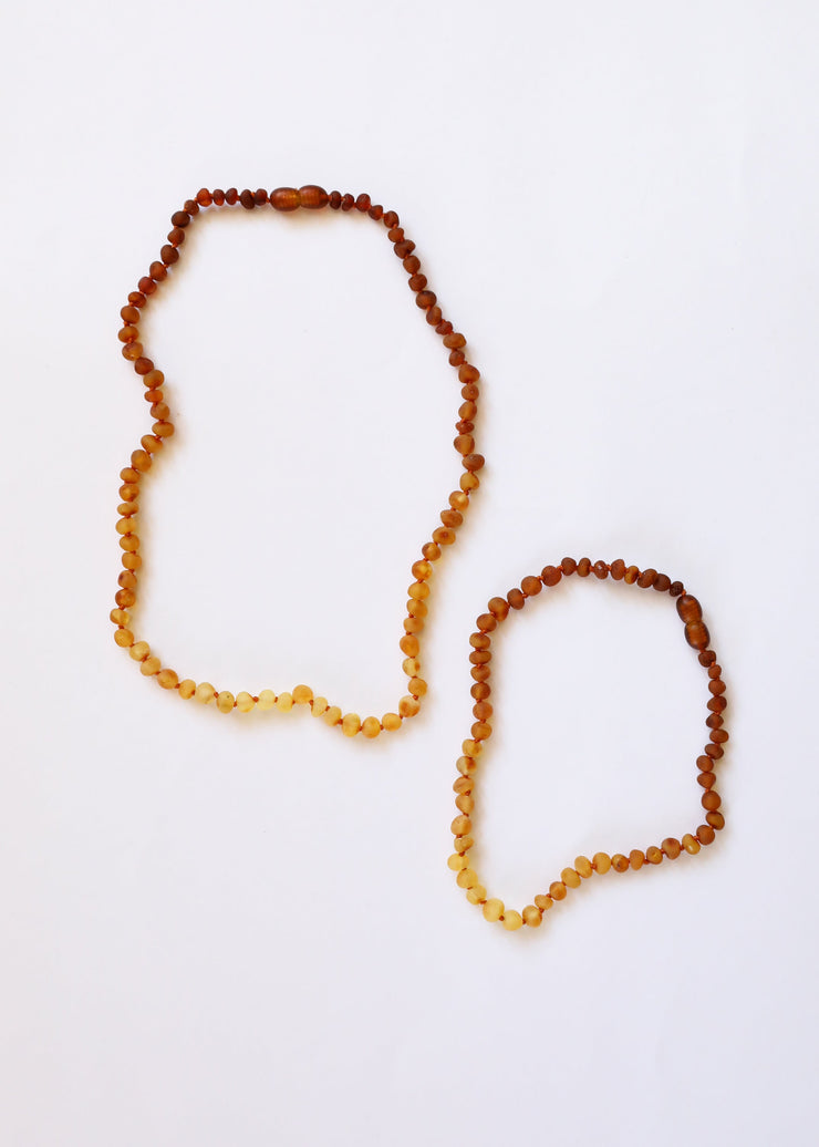 Raw Baltic Amber + Sunflower || Necklace ||