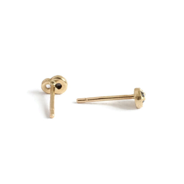 Twin Diamond Studs -Black&White -E095YGBK, E095RGBK, E095WGBK