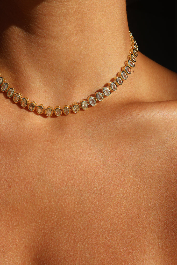 Oval Bezel Tennis Choker