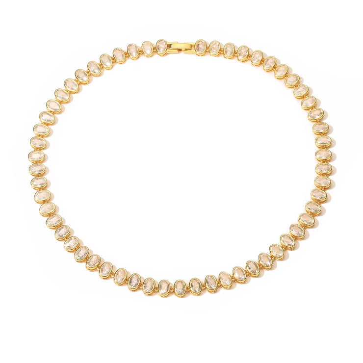 Oval Bezel Tennis Choker