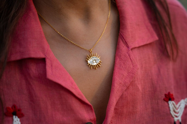 Eye Gold Vermeil Pendant Necklace