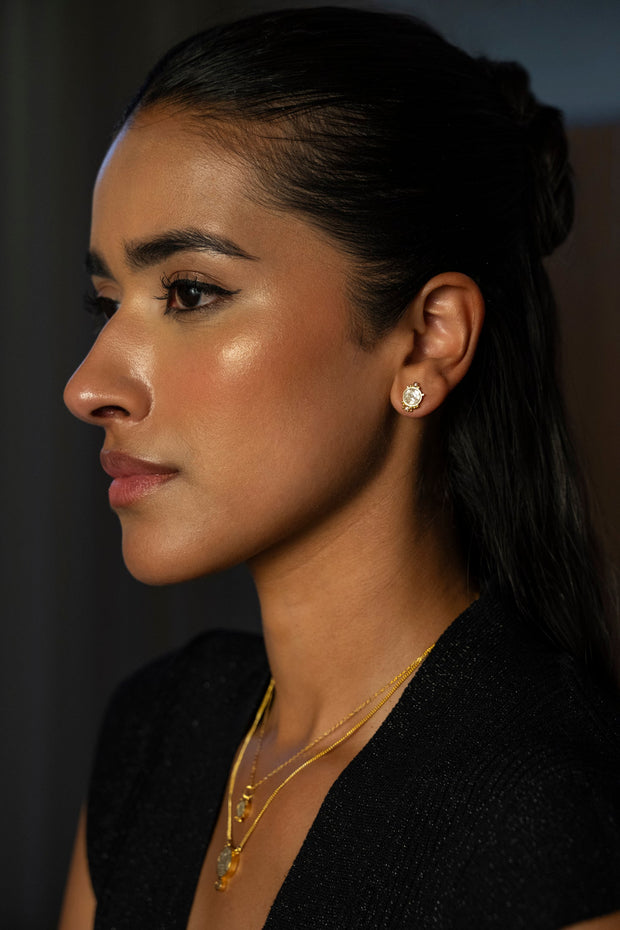 Frida Diamond Gold Vermeil Stud Earrings