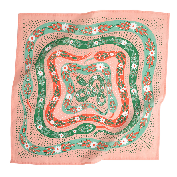 No. 069 Snakes Pink Bandana