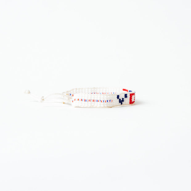 Woven VOTE Bracelet - White/Red/Blue