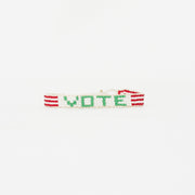 Woven VOTE Bracelet - White/Green