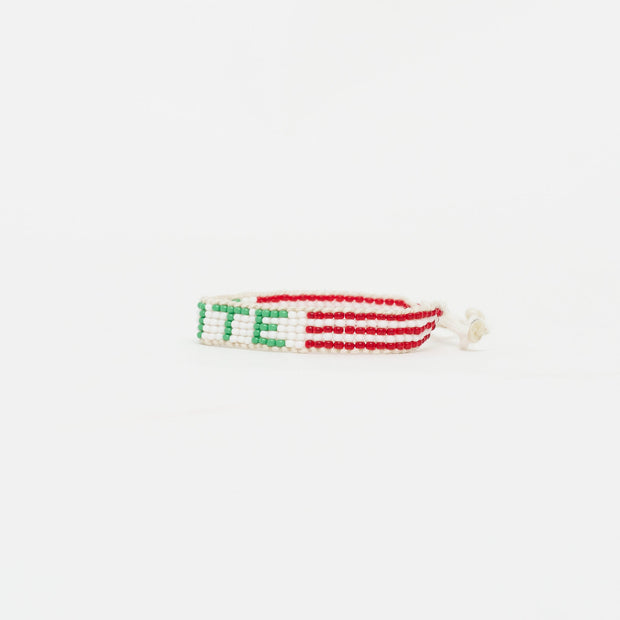 Woven VOTE Bracelet - White/Green