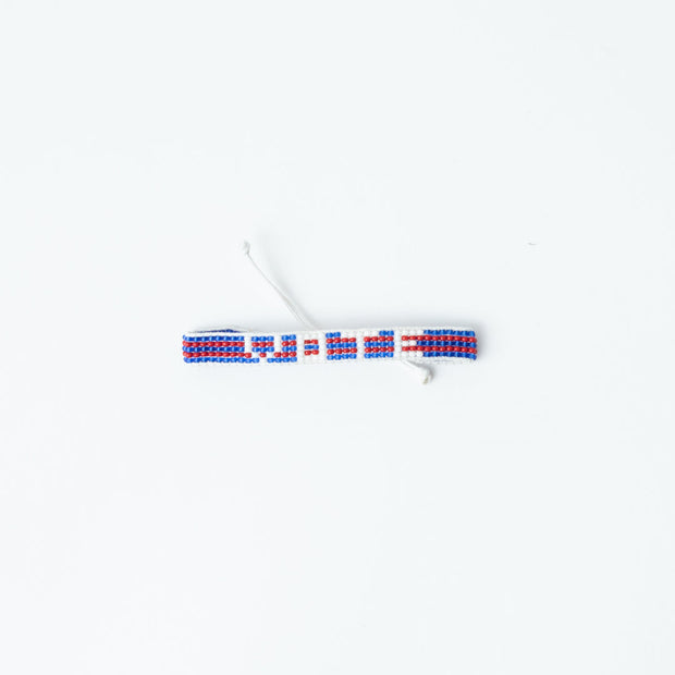 Woven VOTE Bracelet - Striped Red/White/Blue