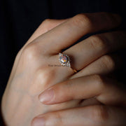 Black Opal and Diamond Halo Engagement Ring 18K Yellow Gold