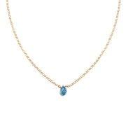 Blue Topaz Short Gemstone Necklace