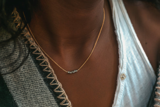 Champagne Rough Diamond Bar Necklace