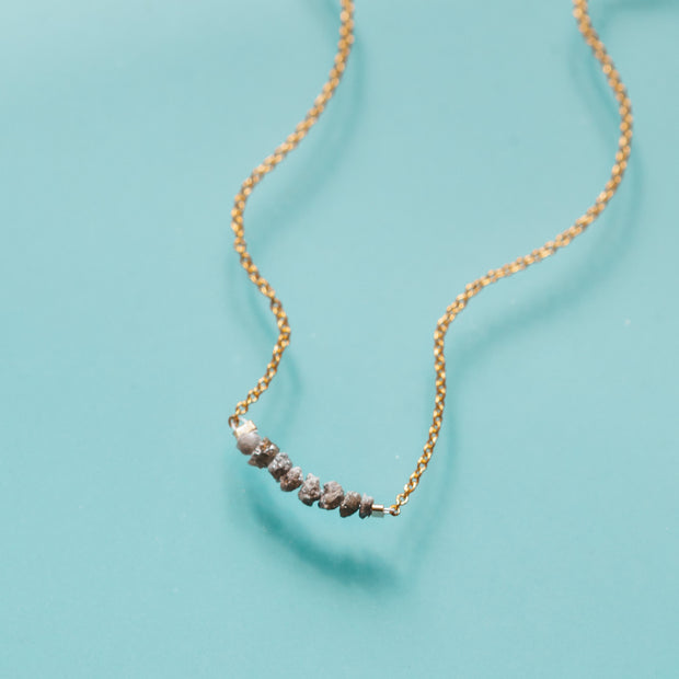 Champagne Rough Diamond Bar Necklace