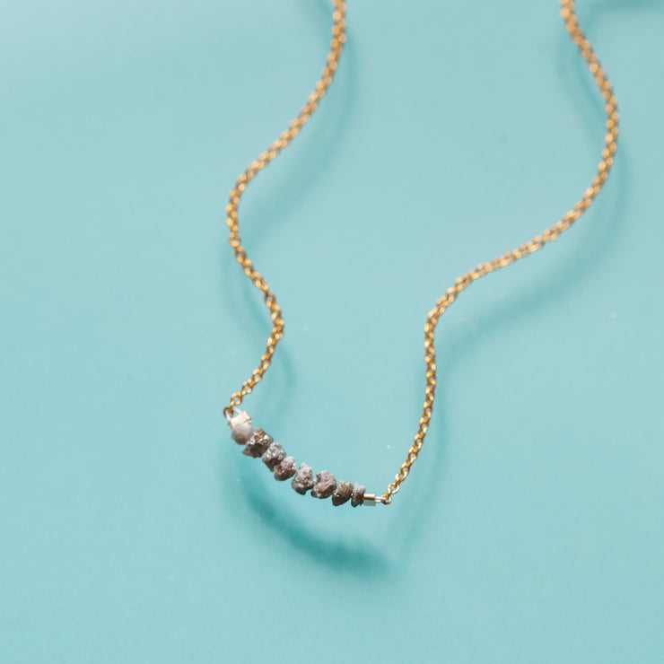 Champagne Rough Diamond Bar Necklace