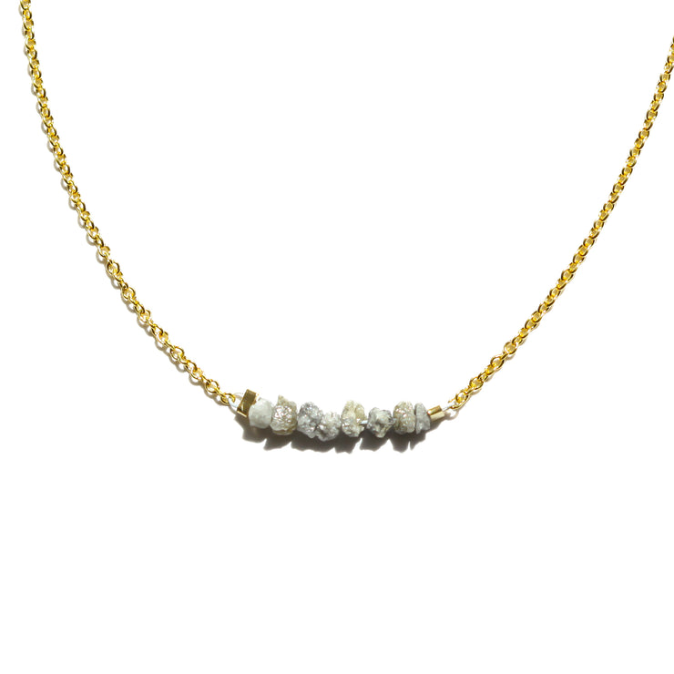 Champagne Rough Diamond Bar Necklace