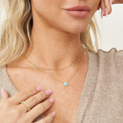 Aubrey 14K Gold Turquoise Pendant Necklace with Diamonds