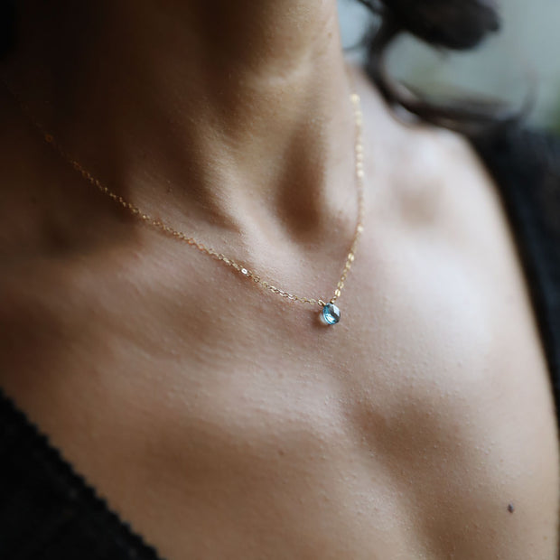 London Blue Topaz Short Gemstone Necklace