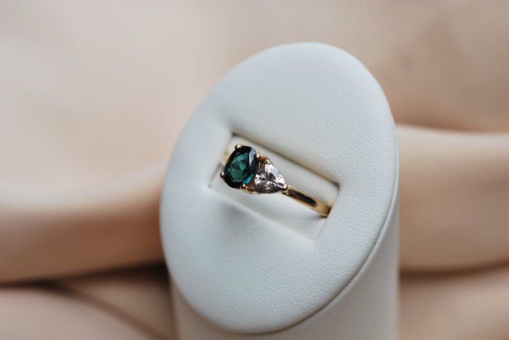 14k Yellow Gold Tourmaline & Pink Sapphire Ring - One of a Kind