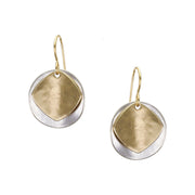 Medium Concave Disc and Diamond Wire Earring