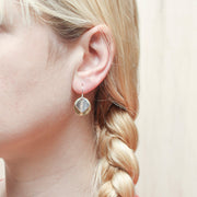 Small Concave Disc and Diamond Wire Earring