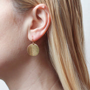 Curved Disc Wire Earring