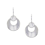 Curved Disc with Curved Ring Wire Earring
