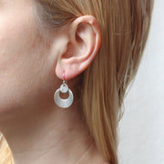 Curved Disc with Curved Ring Wire Earring