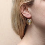 Small Layered Curved Discs Wire Earring