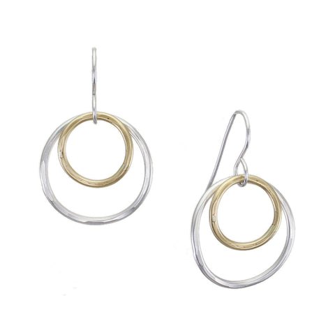 Tiered Hammered Curved Rings Wire Earring