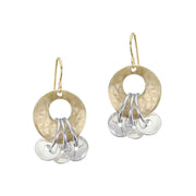 Cutout Disc with Rings and Disc Beads Wire Earring