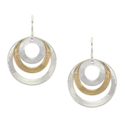 Medium Layered and Tiered Wide Rings Wire Earring